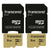 2 Packs Transcend 8GB UHS-1 Class 10 micro SD 500S Read up to 95MB/s Built with MLC Flash Memory Card with SD Adapter