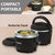 Crock-Pot Electric Lunch Box, Portable Food Warmer for On-the-Go, 20-Ounce (591 mL), Black Licorice + Travel Stainless Steel Cutlery Set