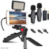 Vivitar Super Powerful Smartphone Podcasting Vlogging and Video conferencing Kit Includes Mic Set, Tabltop Tripod, 50 LED Video Light