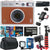 FUJIFILM INSTAX MINI EVO Hybrid Instant Camera (Brown) + Kids Scrapbooking Collection Bundle