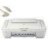 Canon PIXMA MG2522 Wired Color Inkjet Printer (White) with Extra 10FT Type A to B Male Cable