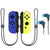 Nintendo Switch Joy-Con Controllers (Blue / Neon Yellow) with JLab Play Gaming Wireless Bluetooth Earbuds