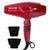 BaByliss Pro Rapido Nano Titanium Hair Dryer Red #BRRAP1 with Snap-On Diffuser and Fade Soft Knuckle Neck Brush