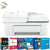 HP DeskJet 4258e All-in-One Printer (60K45A) with 10ft Angle USB 2.0 Type A Male To B Male Cable and Printer Essentials Digital Download Card for PC