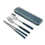 Eco-Friendly Stainless Steel Cutlery Set – Spoon, Fork & Chopsticks in Convenient Case for Students, Camping, Weddings and Travel - 5 Units