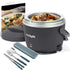 Crock-Pot Electric Lunch Box, Portable Food Warmer for On-the-Go, 20-Oz (591 mL), Black Licorice + Travel Cutlery Set + Easy & Delicious Crock-Pot Recipes