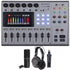 Zoom PodTrak P8 Portable Multitrack Podcast Recorder + Zoom ZDM-1 Podcast Mic Pack Accessory Bundle