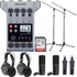 Zoom PodTrak P4 Portable Multitrack Podcast Recorder + 2x Zoom ZDM-1 Podcast Mic Pack Accessory Bundle