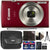 Canon PowerShot IXY 200 / Elph 180 20MP 8x Zoom Digital Camera RED + Complete Starter Bundle