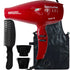 BaByliss Pro Nano Titanium Hair Dryer 2000W Hair Blower Red #BRVOL1 with Comb and Barber Apron