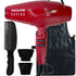 BaByliss Pro Nano Titanium Hair Dryer 2000 Watt (Red) #BRRAP1 with Comb and Barber Apron