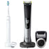 Philips Norelco Oneblade QP6520/70 Pro Hybrid Electric Trimmer and Shaver with Philips Sonicare 3100 Rechargeable Electric Toothbrush, White HX3681/07