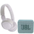 JBL Tune 510BT Wireless On-Ear Headphones (White) and JBL Go 2 Wireless Waterproof Speaker Cyan